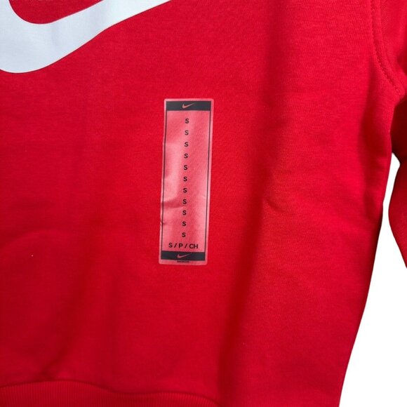 Nike Kids Small Red Sweatshirt Long Sleeve Logo Classic Standard Print -NEW - Picture 4 of 10